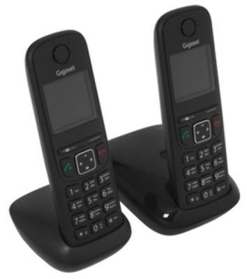 Радиотелефон Dect Gigaset AS690 DUO черный (труб. в компл.:2шт) АОН