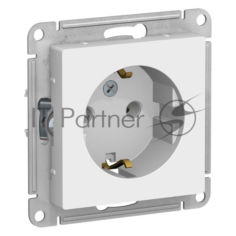 Механизм розетки 1-м СП AtlasDesign с заземл. 16А белый, SchE ATN000143