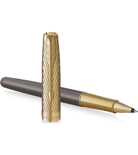 Ручка роллер Parker Sonnet Pioneers T542 (2201040) Arrow Grey GT, F, черные чернила, подарочная коробка