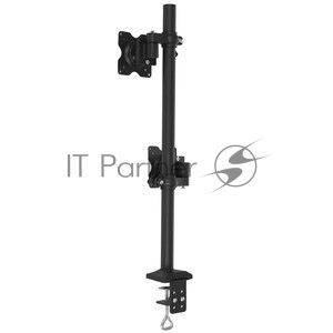 Настольное наклонно-поворотное крепление Kromax OFFICE-5, для 2-х LCD мониторов 13"-32", 5 ст. свободы, 3D вращение, VESA 75/100, max 2х6 кг GREY