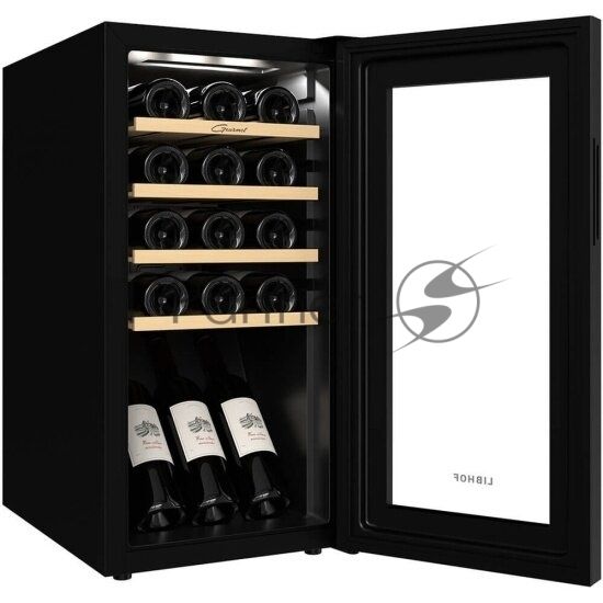 Винный шкаф Libhof GM-15 черный, 40 л, 1 отсек, 15 бут., класс A