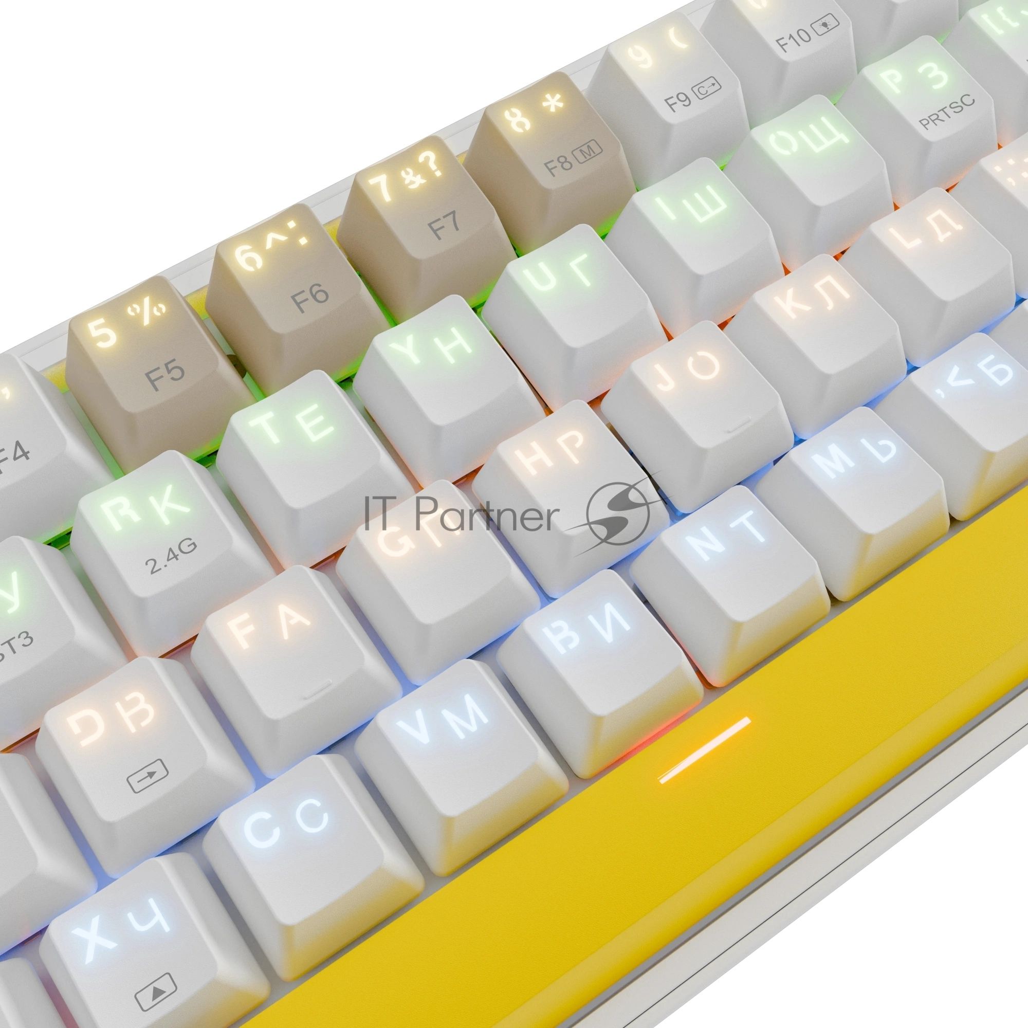 Клавиатура Redragon Fizz Pro механическая белый USB беспроводная BT/Radio for gamer для ноутбука LED (72598) кабель 1.8м