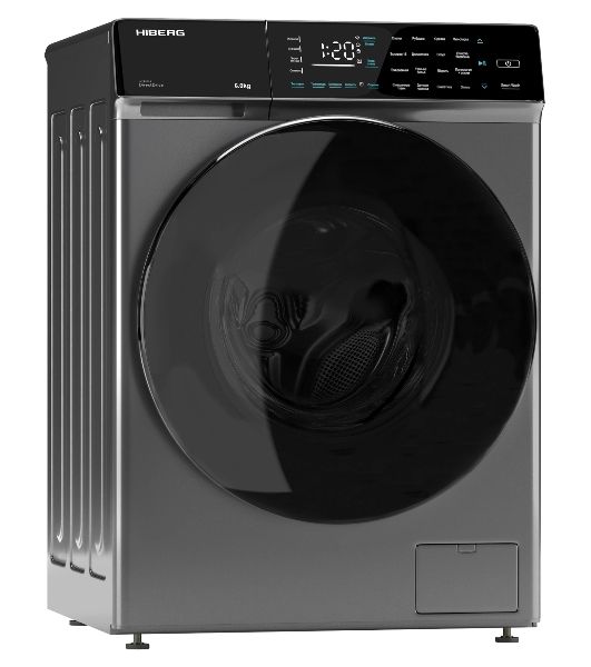 Стиральная машина HIBERG i-DDQ9 - 612 Sd серая, загрузка фронтальная 6кг, 1200 об/мин., класс: A+++