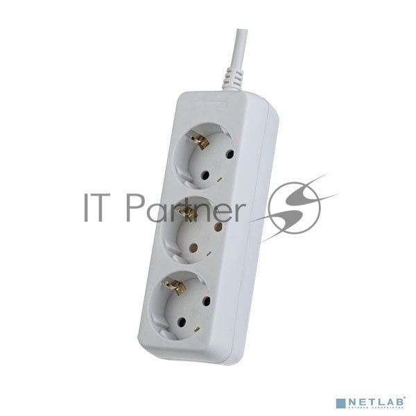 Сетевой удлинитель Perfeo с заземлением "POWERMATE",PF_A4686 (1,5 м, 3 розетки, белый (PF-PE-3/1,5-W))