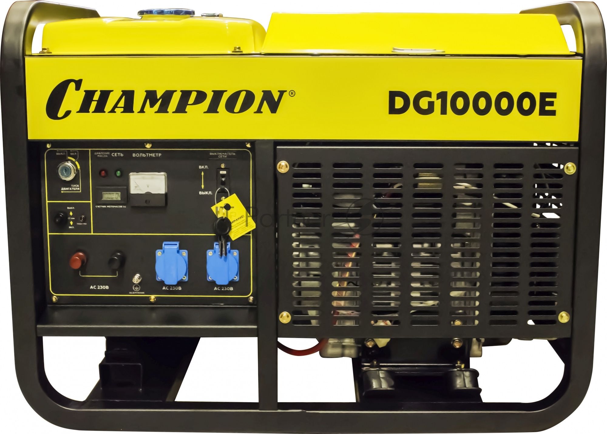 Дизельный генератор CHAMPION DG10000E 10/11кВт 17лс 25л 170кг эл.старт счетчик