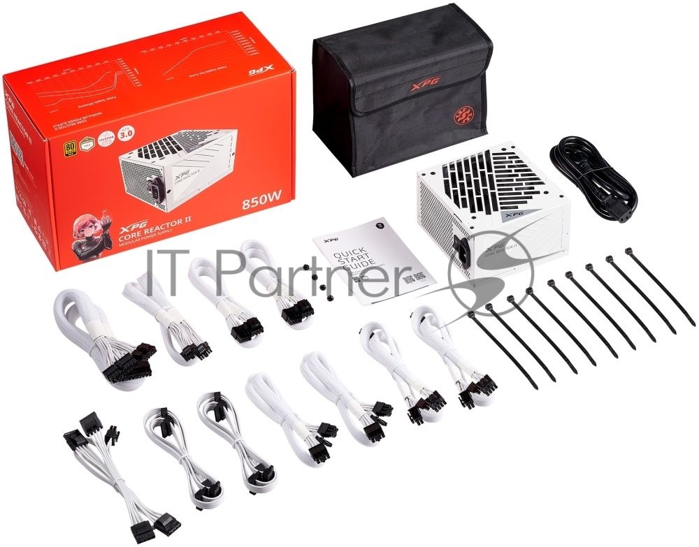 Блок питания XPG CORE REACTOR II 850 White, 850Вт, 80+ Gold, 120мм, модульный, белый
