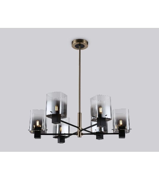 Люстра Ambrella light LH57041/6 BK/DBS/SM черный/темная латунь/дымчатый E14/6 max 40W D690*690