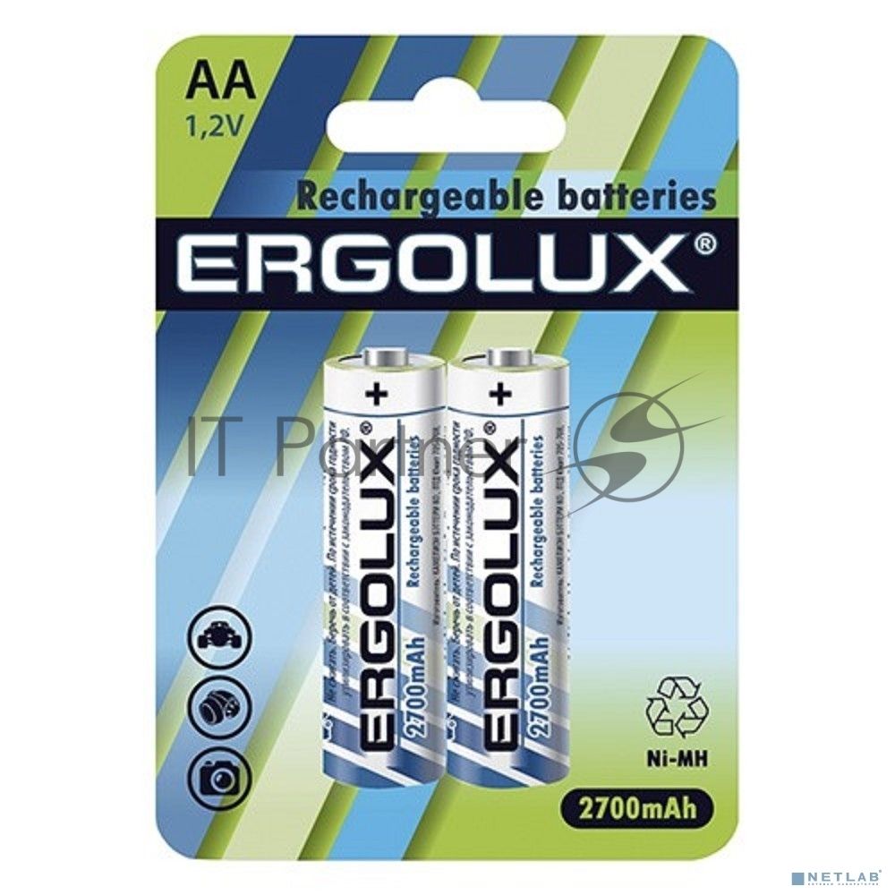 Аккумулятор AA-2700мА.ч Ni-Mh BL-2 NHAA2700BL2 1.2В (блист.2шт) Ergolux 12445