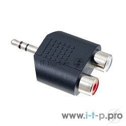 Переходник PERFEO Переходник Jack 3.5 мм (стерео) вилка - 2xRCA розетка