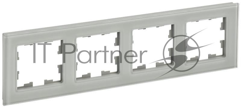 BRITE Рамка 4-ая РУ-4-2-БрД стекло дымчатый | BR-M42-G-K30 | IEK