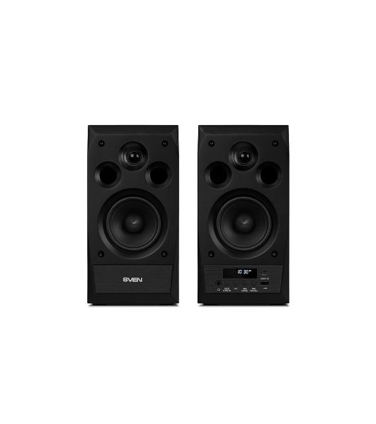 Акустическая система 2.0 SVEN MC-10, чёрный, мощность 2x25Вт (RMS), FM-тюнер, USB/microSD, дисплей, пульт ДУ, Bluetooth SVEN MC-10, чёрный, акустическая система 2.0, мощность 2x25Вт (RMS), FM-тюнер, USB/microSD, дисплей, пульт ДУ, Bluetooth