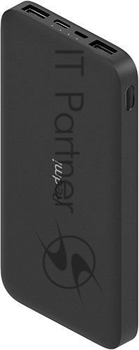 Внешний аккумулятор Xiaomi Mi Power Bank черный (10000mAh, 2xUSB, QC3.0, Li-Pol, быстрая зарядка) (VXN4305GL)
