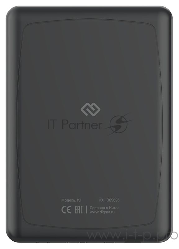 Электронная книга Digma K1 6" E-ink HD Pearl 758x1024 600MHz 128Mb/4Gb/SD/microSDHC темно-серый