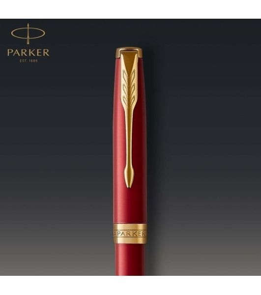 Ручка шариковая Parker Sonnet Core K539 (CW1931476) LaqRed GT M, черные чернила, подарочная коробка