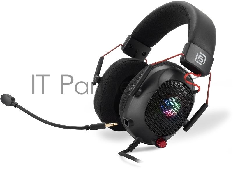 Гарнитура Oklick HS-L305G чёрный, проводная, USB, подсветка