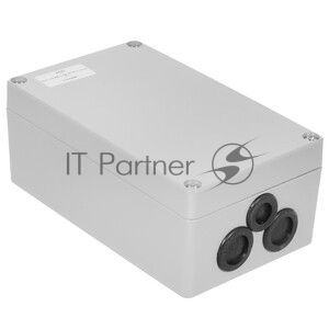 Корпус ACD XG387 Metal case IP65, 200x120x80мм, металлический, 3 отверстия (28 + 28 + 23мм) с резиновыми заглушками, серебристый, совместим с Raspberry Pi 3B, 3B+, 4, Orange Pi