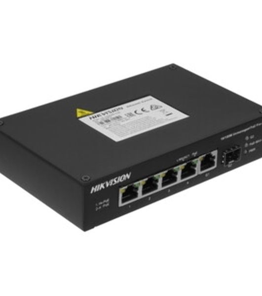 Коммутатор Hikvision DS-3T0306P 4x100Mb 2SFP 4PoE+ 120W неуправляемый