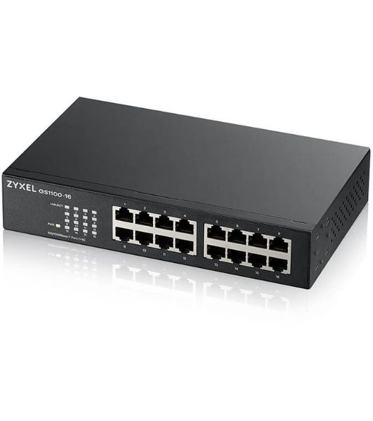 Коммутатор Zyxel GS1100-16-EU0103F 16G неуправляемый