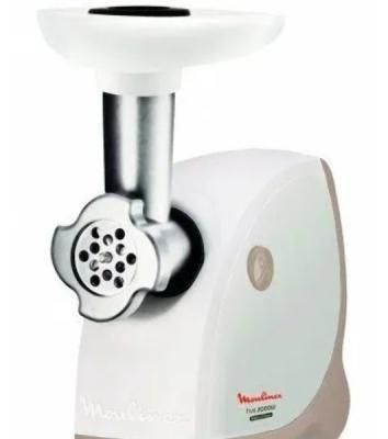 Мясорубка электрическая Moulinex ME476132 белый/бежевый, 2000 Вт, 2.3 кг/мин, защита от перегрузки, насадки - 9