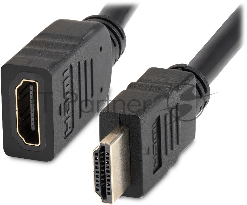 Кабель-удлинитель аудио-видео Buro HDMI (m)/HDMI (f) 1.5м. позолоч.конт. черный