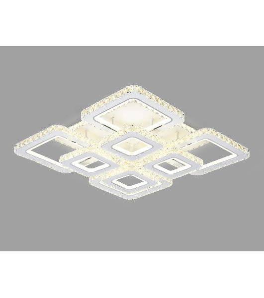Управляемый светодиодный светильник Ambrella light FA1737/4+4 WH/CH белый/хром 215W 3000K/4200K/6400K 720*720*120 (ПДУ РАДИО 2.4G)