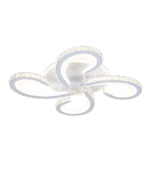 Потолочный светодиодный светильник Ambrella light FA1702/4 WH/CH белый/хром 121W 3000K-6400K 560*560*90 (ПДУ РАДИО 2.4G)
