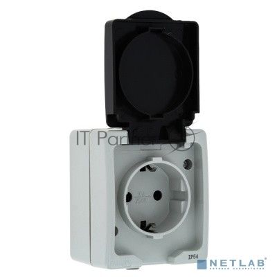 Розетка EKF EVR16-029-30-540 Венеция 1-местная 16А с заземлением с крышкой IP54 серый с защ. штор. EKF