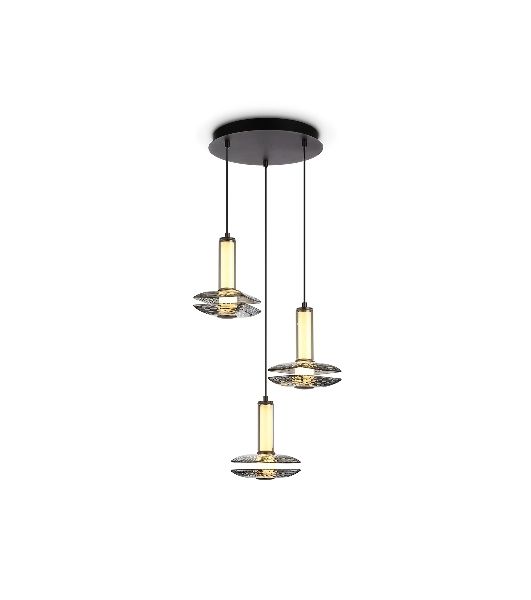 Подвесной светодиодный светильник Ambrella light LH31012/3 GR/SM серый/дымчатый 35W 3000K D450*1790