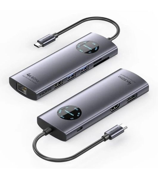 USB-концентратор Vention TQUHB, USB Type-C, USB 2.0/HDMI/RJ-45/SD/USB 3.0, USB Type-C