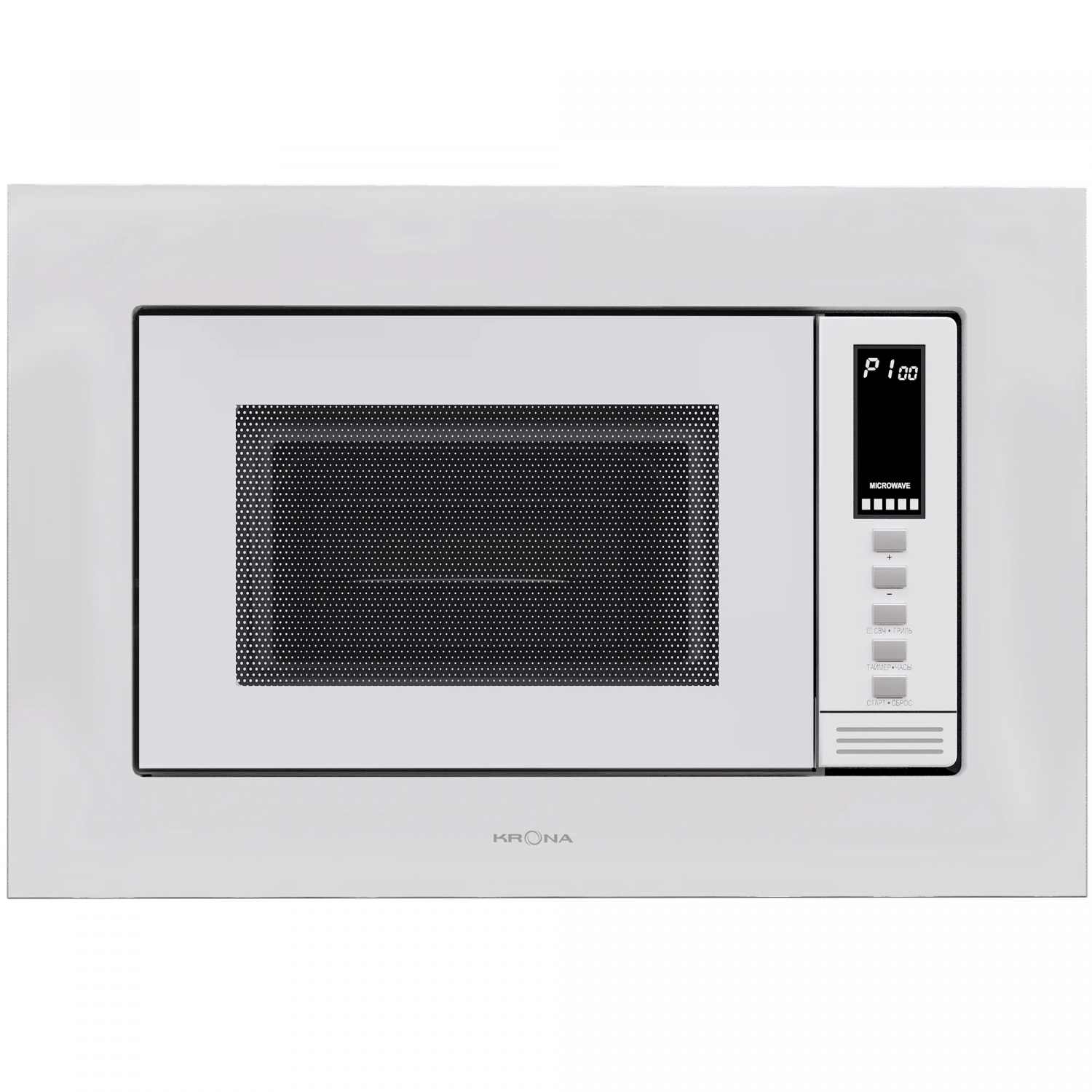 Встраиваемая микроволновая печь KRONA LAUNE 60 WH DOTS K белый, 20 л, 700 Вт, переключатели - кнопки