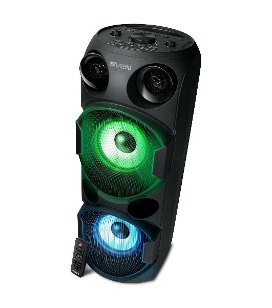 Колонка АС SVEN PS-750, черный (80 Вт, TWS, Bluetooth, FM, USB, microSD, LED-дисплей, 2х4400мА*ч)