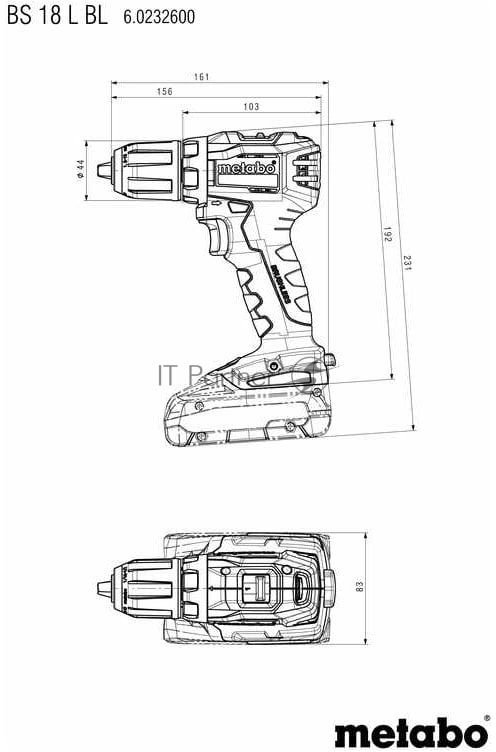 Дрель-шуруповерт Metabo BS 18 L BL, 18 В, 2 Ач, 60 Нм,  бесщеточный