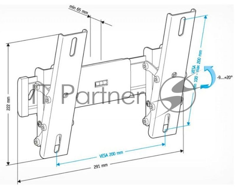 Кронштейн для телевизора Holder LCD-T2611 черный 22"-47" макс.30кг настенный наклон