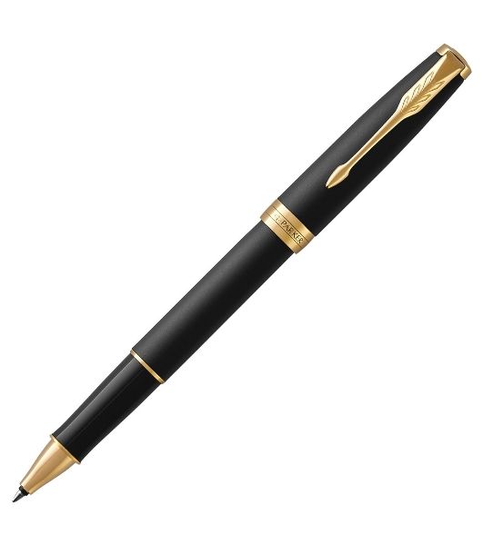 Ручка роллер Parker Sonnet Core T528 (CW1931518) Matte Black GT, F, черные чернила, подарочная коробка