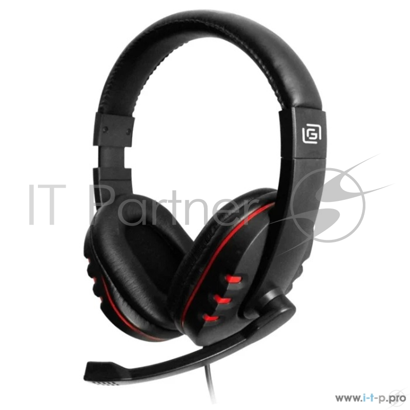 Гарнитура Oklick HS-L380G черный/красный 1.8м мониторы оголовье (JD-032)