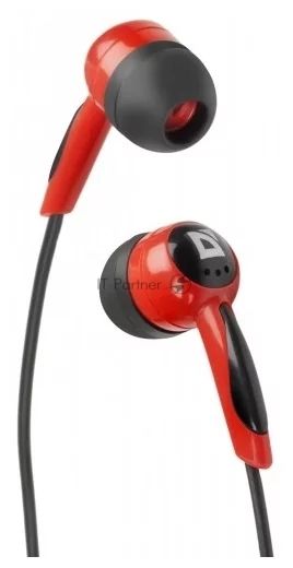Наушники Defender вставки Basic 604 черный/красный