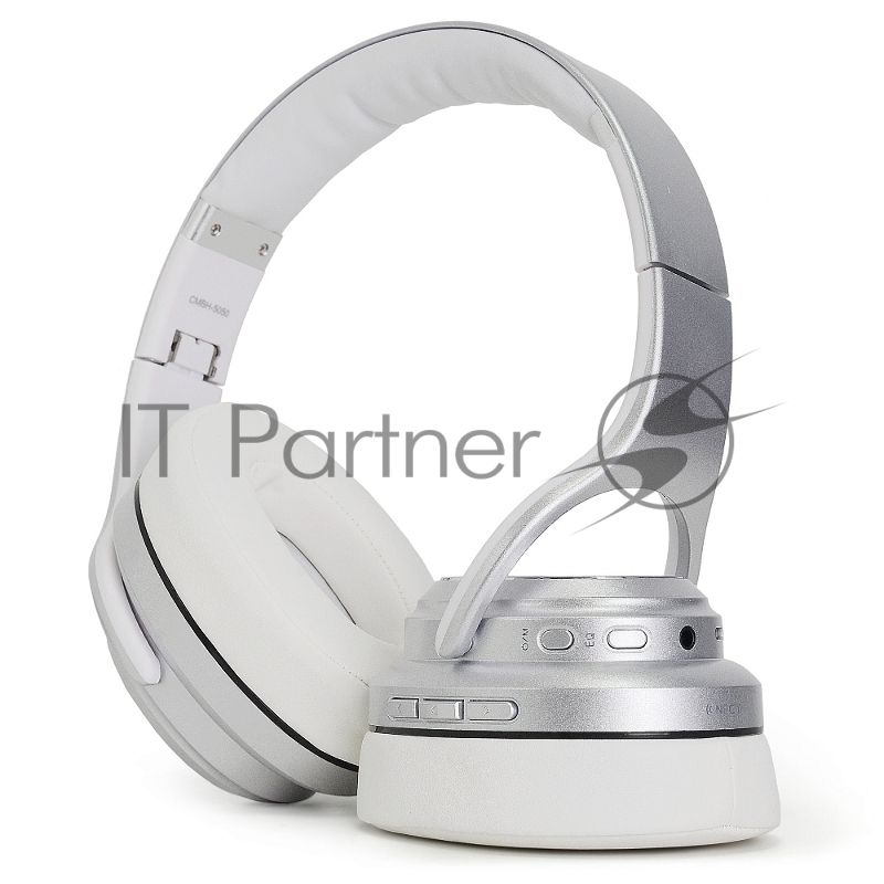 Беспроводные/проводные наушники Crown CMBH-5050 серебристый, накладные, Bluetooth + проводной, складная конструкция, до 10 ч