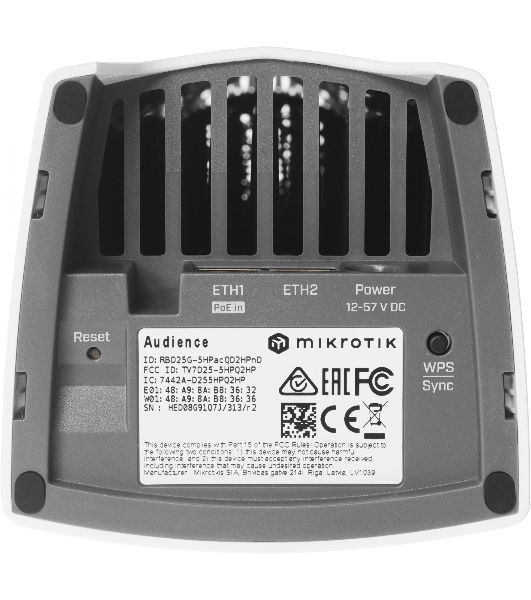 Точка доступа MikroTik Audience Mesh, 3 диапазона, 802.11ac(RBD25G-5HPacQD2HPnD)