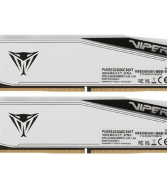 Оперативная память Patriot Viper Elite 5 Ultra RGB, DDR5, 32GB (2x16GB), 6000 MHz, CL28, с радиатором, RGB, чёрный