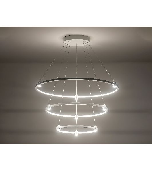 Подвесной светодиодный светильник Ambrella light FL5511/3+9 WH белый 90W 3000K/4200K/6400K D800/600/400*1300 (без ПДУ)
