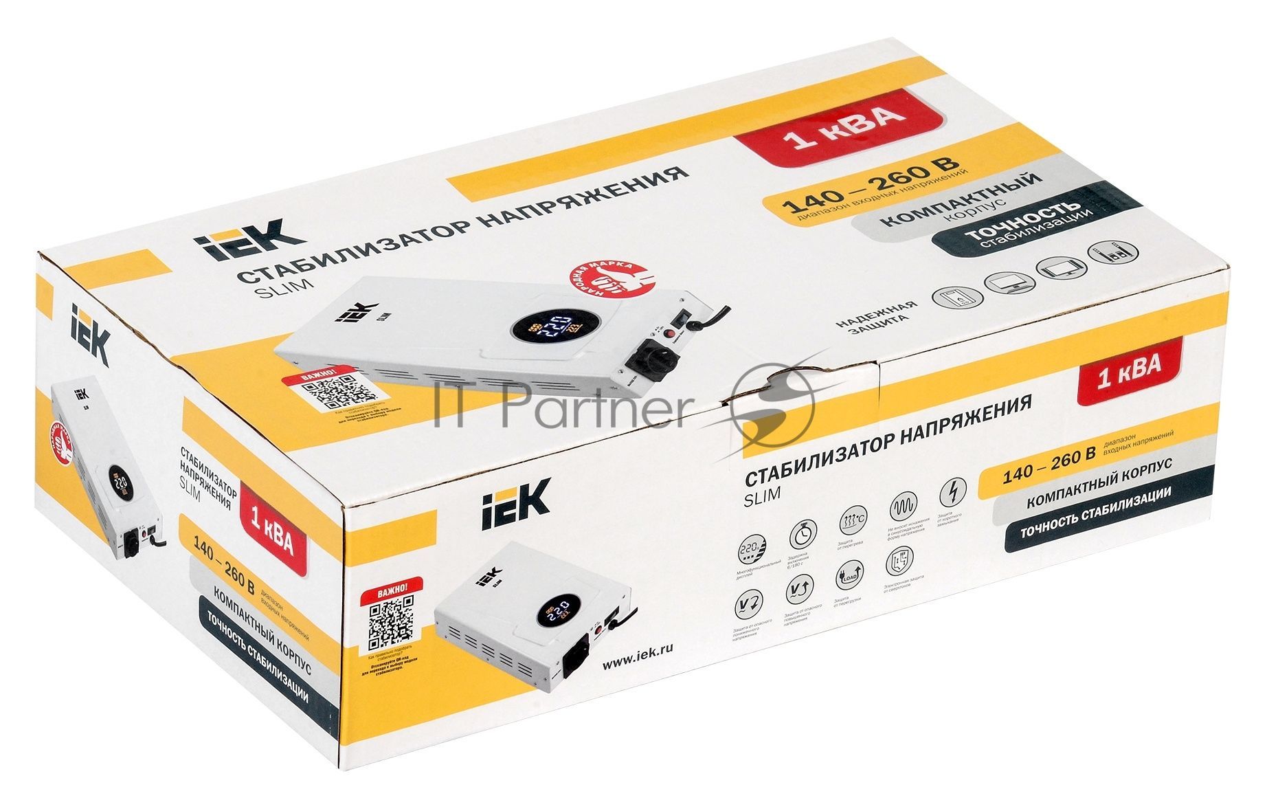 Стабилизатор напряжения настенный SLIM 1кВА Iek IIVS22-1-001-09