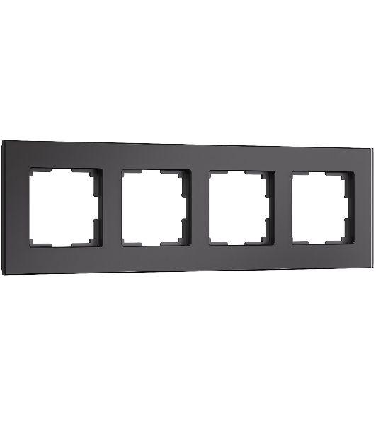 Рамка на 4 поста Senso (черный, стекло soft-touch) W0043108