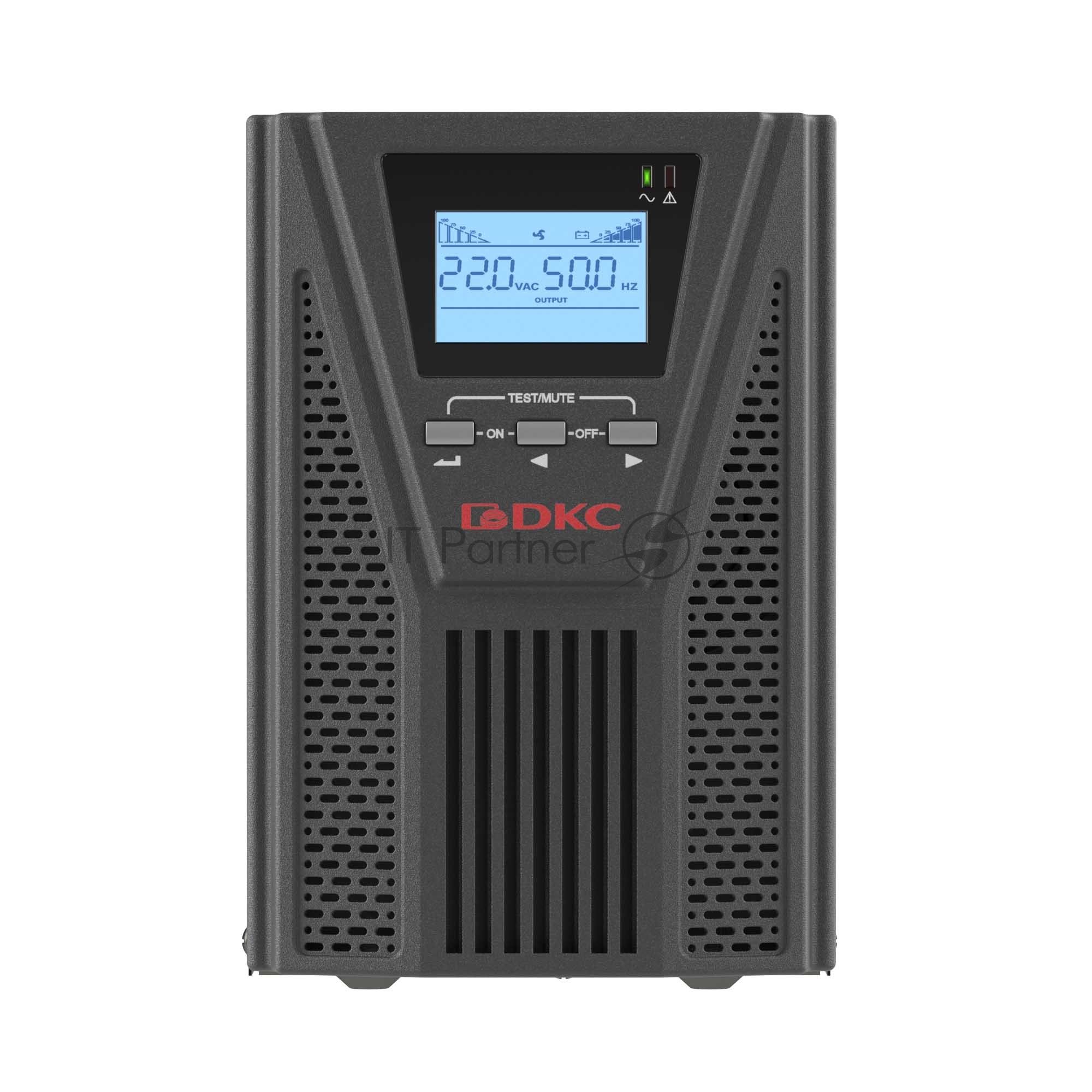 Источник бесперебойного питания DKC Онлайн ИБП серии Small Tower, 1000 ВА/900 Вт, клеммы, EPO, USB, RS- 232, RJ45, з/у 1А, 3 x 7 Ач