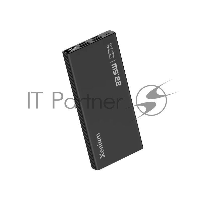 Портативный аккумулятор Xenium PowerBank P2210 черный (10000 мА*ч, 22.5 Вт, USB-A - 2 шт, USB-C - 1 шт, дисплей)