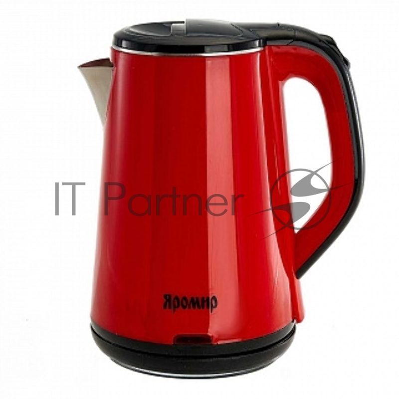 Чайник электрический ЯРОМИР ЯР-1059 пластик ДВОЙНАЯ СТЕНКА, красный: 1500 Вт, 1,8л(12)