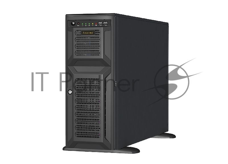 Серверный корпус 4U, ATX /E-ATX, Tower,8x3.5" hs +3x5.25'' int + 1x3.5'' SAS/SATA, 12Gbps Backplane (for 3.5"" HDD) including Rear Fan Module Kit*2, and converter cables for GPU AOC PWR ; 2000W CPRS(1+1) (power cord not included)