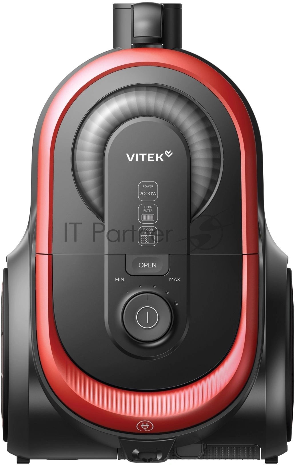 Пылесос Vitek VT-CV1880 черный/красный, 400/2000 Вт, уборка сухая, пылесборник контейнер 2,5 л