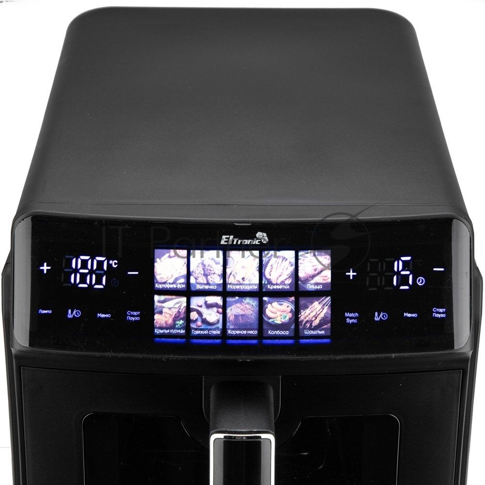 Аэрогриль Eltronic 777-03 черный, 2600 Вт, 12 л, сенсор, 10 программ