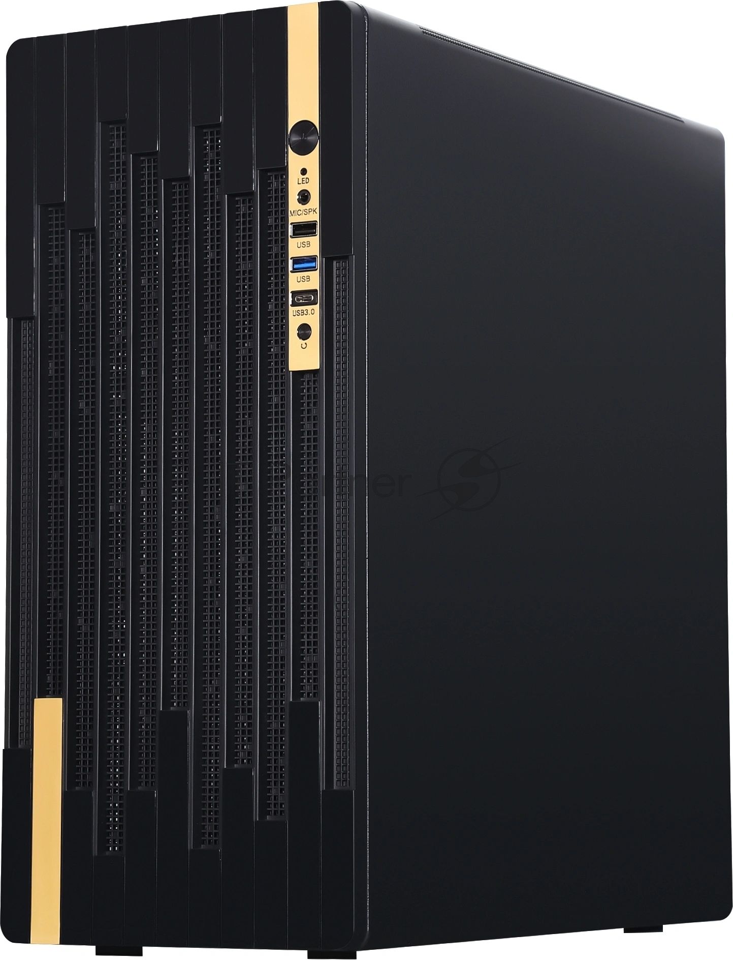 Компьютерный корпус Accord ACC-188R2 черный без БП ATX 4x120мм 1xUSB 2.0 1xUSB 3.0 1xUSB3.1 audio