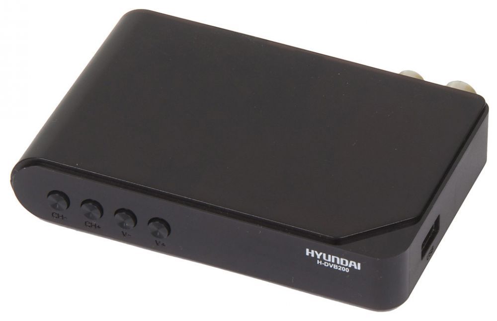 Приставка для цифрового ТВ Hyundai H-DVB200 черный, DVB-T2, DVB-T, DVB-C, HDMI, USB 2.0